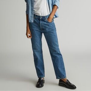 Everlane The Rigid Slouch Jean / Relaxed Fit Straight Leg in Washed Indigo